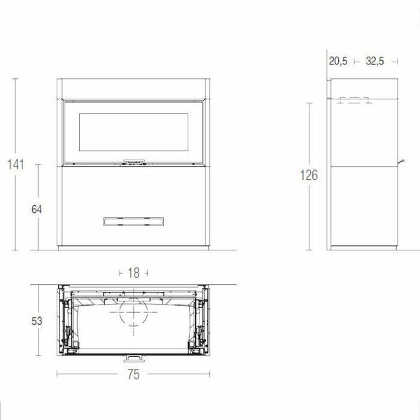 Piazzetta LUGANO MC 65/60 stufa caminetto a legna 11 kW