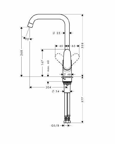 Hansgrohe Focus M41 miscelatore monocomando da cucina 260, 1 jet cromo