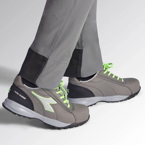 Diadora scarpa bassa GLOVE MDS LOW S3S FO HRO SR grigio carbone / verde fluo