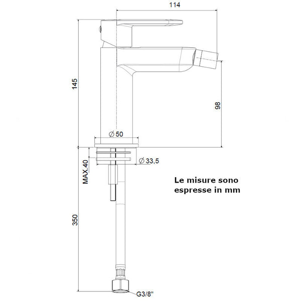 Miscelatore bidet Paffoni Candy CA131CR senza scarico