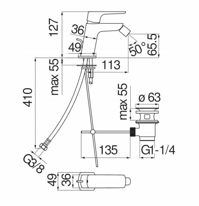 Nobili Acquaviva miscelatore bidet cromo
