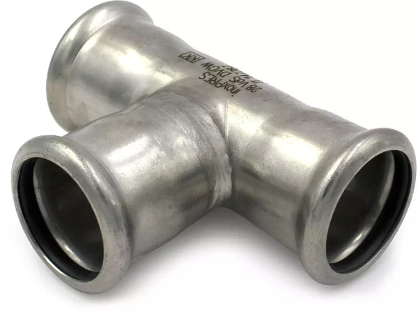 Tee a pressare in inox 182