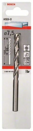 Bosch punta per metallo HSS-G, DIN 338 7.5 x 69 x 109 mm - 1 pezzo