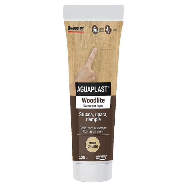 Stucco per legno WOODLITE noce chiaro Aguaplast tubo 125 ml