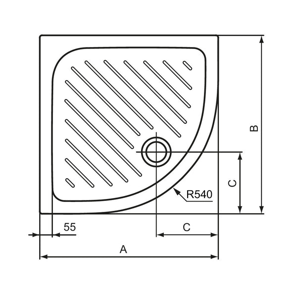 Piatto doccia angolare 80x80 LBST J025501 Ideal Standard