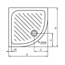 Piatto doccia angolare 80x80 LBST J025501 Ideal Standard