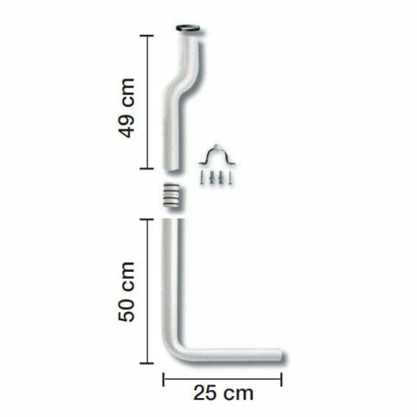 Pucci tubo a mezza altezza 99x25 cm con manicotto 50-40 mm