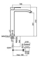 Paffoni Level miscelatore lavabo t/c prolungato cromo