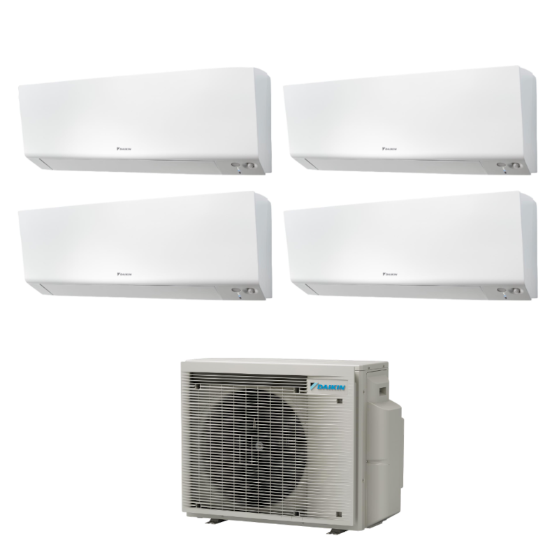 Daikin climatizzatore Quadrisplit Perfera Wall 9.000 + 12.000 + 15.000 + 15.000 BTU 4MXM80A con FTXM25R, FTXM35R e 2 FTXM42R