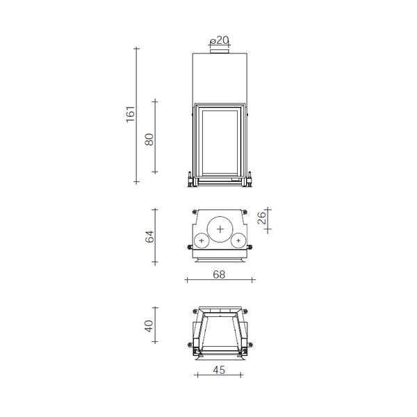 Caminetto a legna Cristal 45 Edilkamin 13 kW