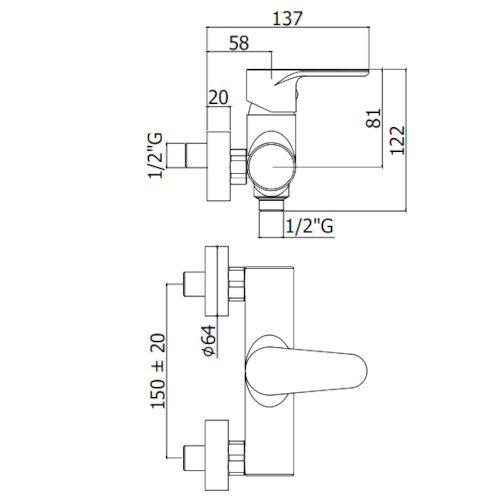 Paffoni Green miscelatore doccia esterno 1/2" cromo