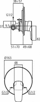 Ideal Standard Ceramix miscelatore doccia monocomando a incasso cromo A6548AA