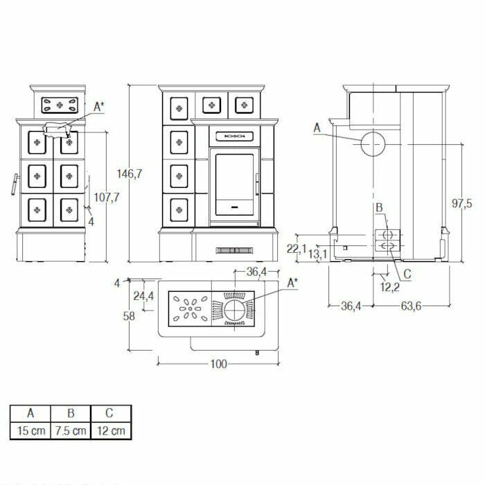 Piazzetta ORTISEI stubotto a legna 11 kW