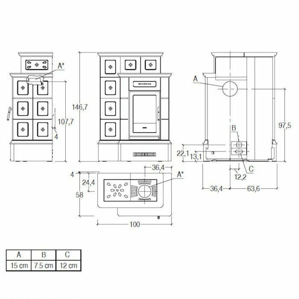 Piazzetta ORTISEI stubotto a legna 11 kW