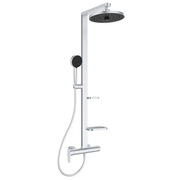 Colonna doccia Alu+ BD584SI Ideal Standard con doccetta e soffione argento opaco