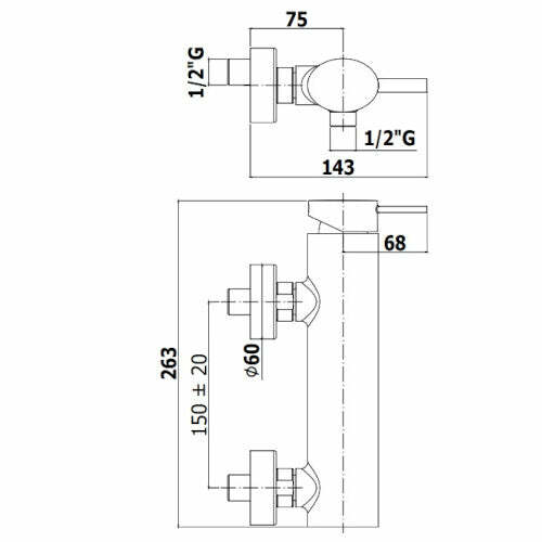 Paffoni Berry miscelatore doccia esterno senza doccetta cromo