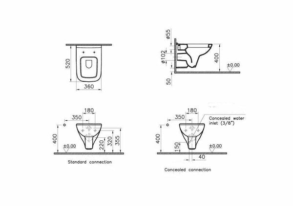 Vitra S20 vaso sospeso ceramica bianco