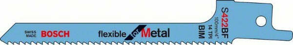 Bosch Flexible for Metal S 422 BF lama per sega universale BIM, stradata, fresata, set 5 pezzi