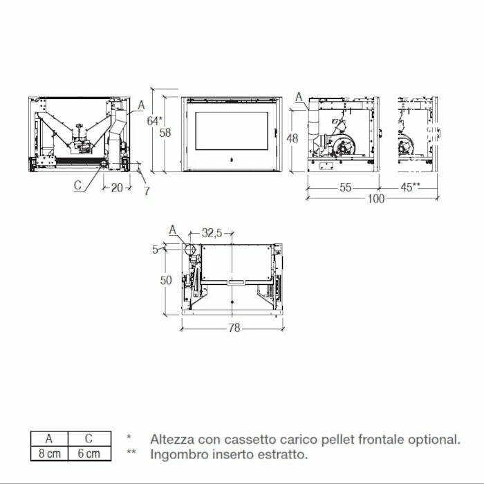 Superior SCP 9 inserto a pellet 9 KW