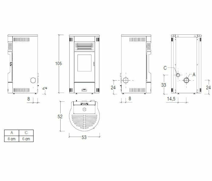 Superior Maryon stufa a pellet ermetica 8,5 KW