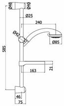 Paffoni Creta asta doccia con portasapone cromo