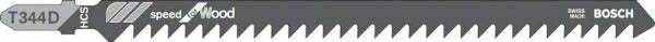 Bosch Speed for Wood T 344 D lama per seghetto alternativo HCS, stradata, rettificata, set 3 pezzi