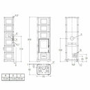 Piazzetta E928 C-H stufa a legna 11 kW con bocchetta frontale