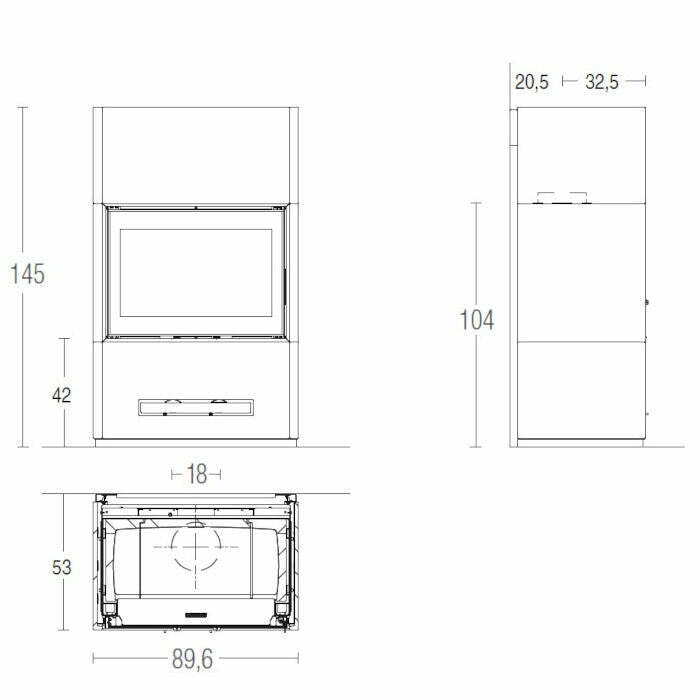 Piazzetta BERNA MC 80/64 BL stufa caminetto a legna 11 kW