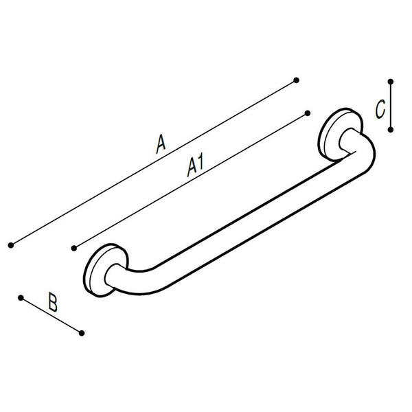 Maniglione 80 cm bianco lucido Ponte Giulio G06JAS14WA