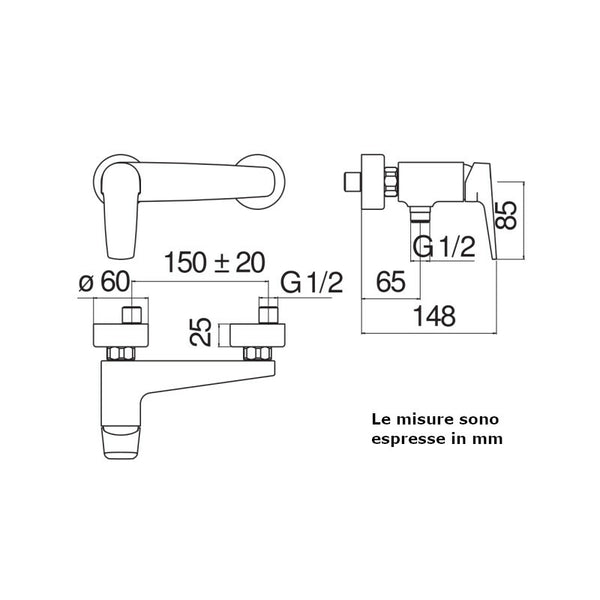 Nobili Nobi miscelatore doccia monocomando esterno cromato