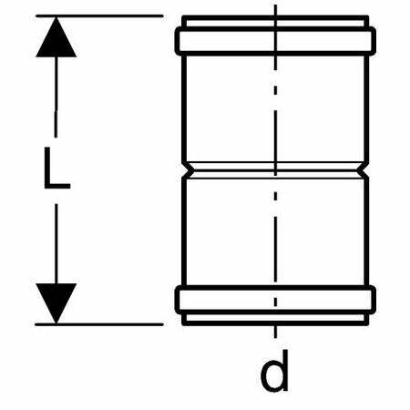 Geberit PP-HTs manicotto doppio bicchiere d 40mm HTMM