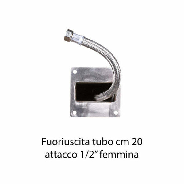 Fontana da giardino rettangolare con rubinetto, acciaio inox - Bel-Fer 42/ARIQ