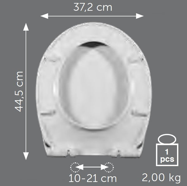 Sedile universale in termoindurente TD3 con chiusura soft close Polisedil