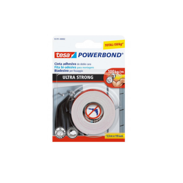 Nastro biadesivo POWERBOND ULTRA STRONG 55791 Tesa 19 mm x 1,5 m