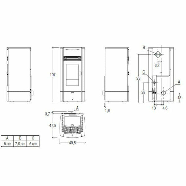 Superior Milly stufa a pellet canalizzabile 8 KW