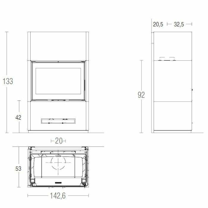 Piazzetta BERNA MC 133/52 BL stufa caminetto a legna 14 kW
