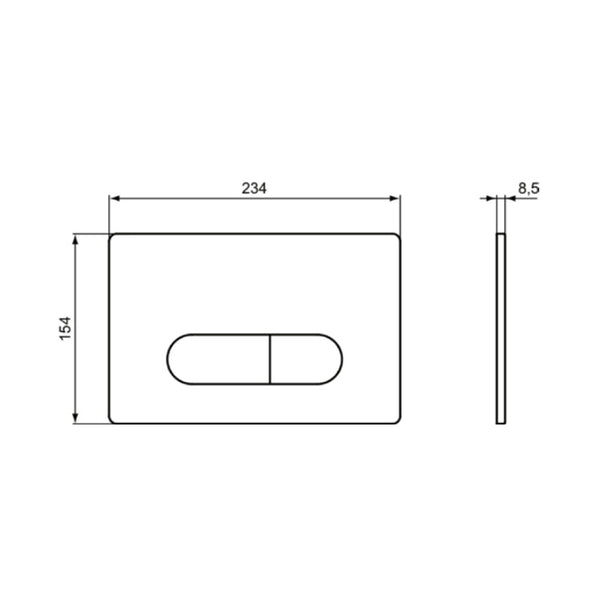 Placca di comando Oleas M1 R0115JG Ideal Standard doppio scarico per ProSys cromo spazzolato