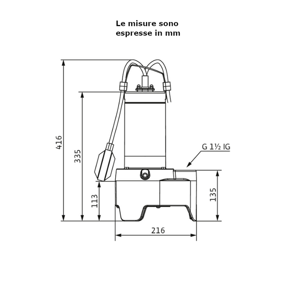Wilo REXA MINI3-V04.13/M08-523/A-5M pompa sommergibile 0,75 kW 1 1/2"