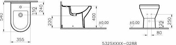 Vitra S50 bidet filo parete ceramica bianco