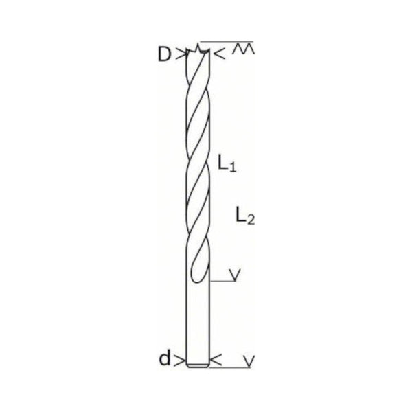 Bosch punta elicoidale per legno 15 x 100 x 160 mm, diametro 10 mm