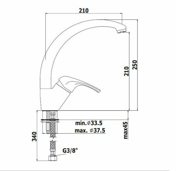 Paffoni Nettuno Due miscelatore lavello canna orientabile cromo
