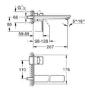 Miscelatore lavabo a parete a 2 fori Lineare 23444001 Grohe senza corpo incasso