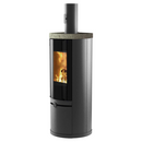 Dan Skan Modus stufa a legna, top in lava, nera