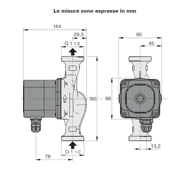 Circolatore elettrico NCE EI 25-70/180 Calpeda 56 W