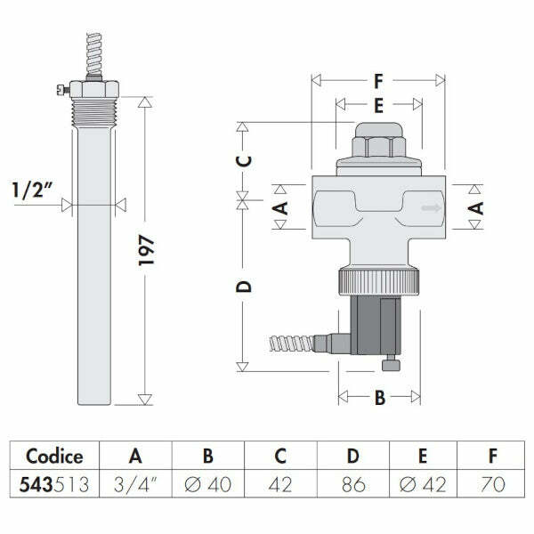 Caleffi 543 valvola di scarico di sicurezza termica 3/4"