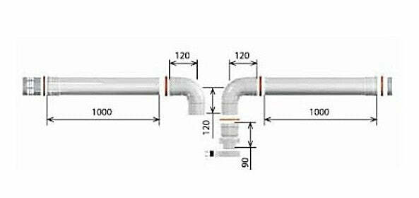 Chaffoteaux kit scarico sdoppiato 80+80 caldaia convenzionale