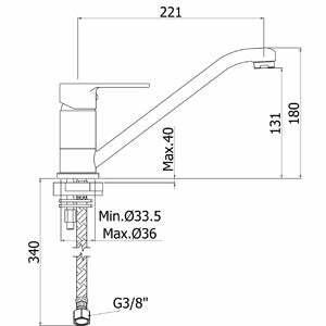 Paffoni Red miscelatore lavello con canna orientabile