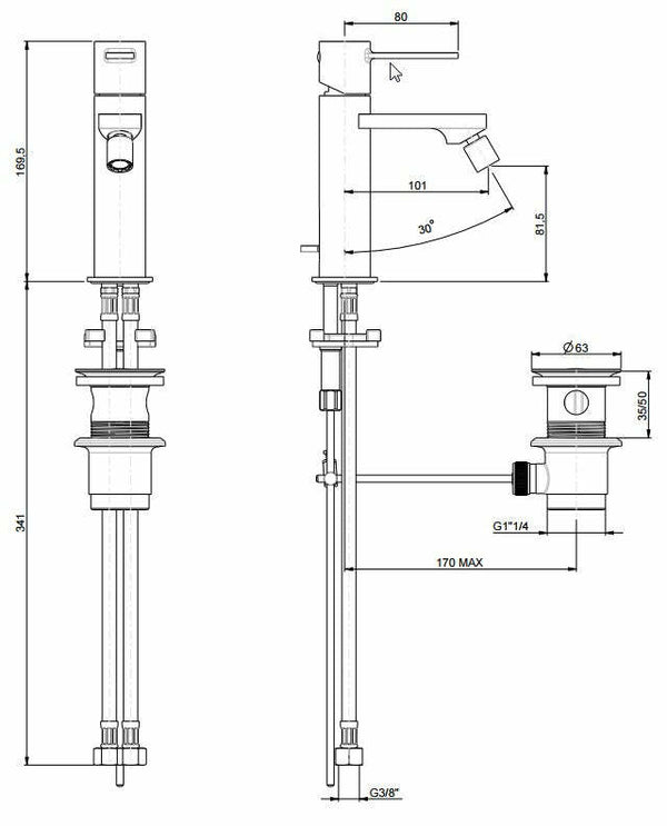 Frattini Gaia miscelatore per bidet cromato
