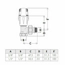 Caleffi 401 valvola termostatizzabile a squadra per tubo in ferro 1/2"