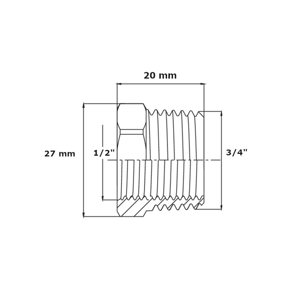 Manicotto riduzione filettato Frabo OT5515 3/4" x 1/2"